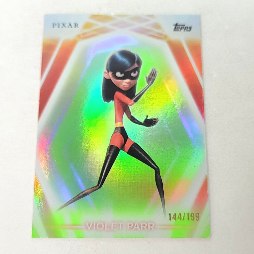 Violet Parr Topps 2026 Disney Neon Green Holo Parallel Refractor Limited 144/199